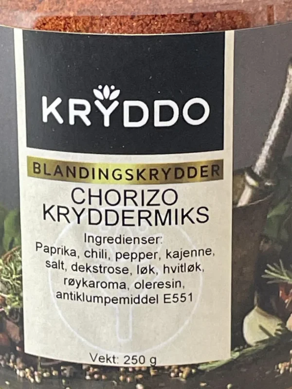 Chorizo krydder 250 gram i boks
