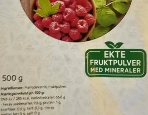 FIF Fruktpulver Bringebær 500 gram