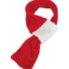 Juleskjerf Fløyel/Plysj 90 cm/L Rød/Hvit