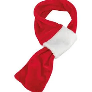 Juleskjerf Fløyel/Plysj 70 cm/M Rød/Hvit