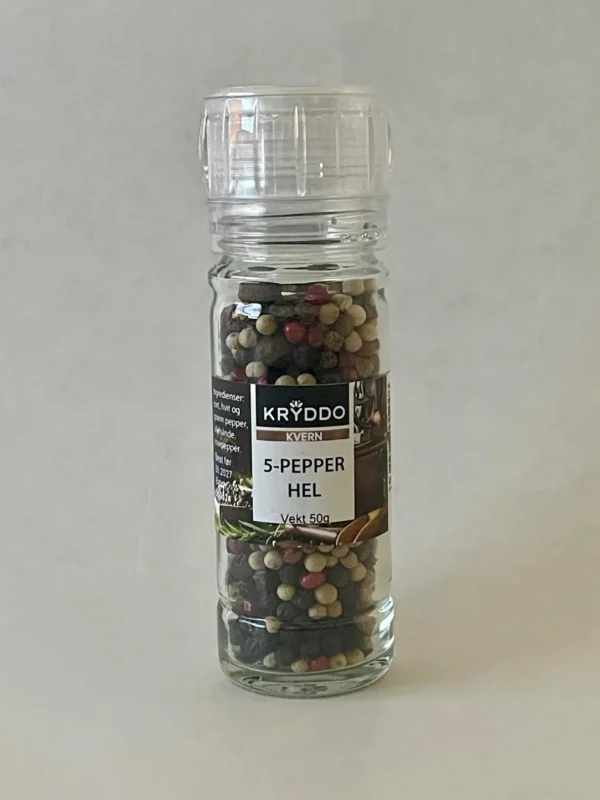 Kvern 5-pepper hel 50 gram