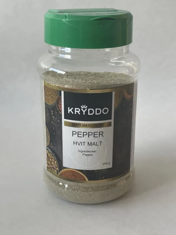 Pepper hvit malt 250 gram i boks