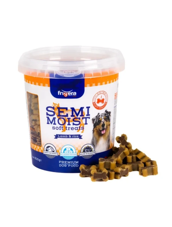 Semi Moist Treats Lam og Ris 500 g