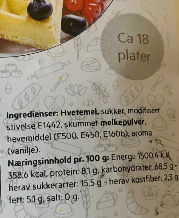 Vaffelmix, 5 poser (Eske Vafler)
